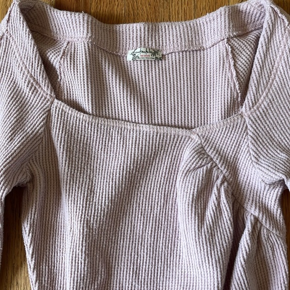 Free People On A Cloud Flared Long Sleeve Bodysuit Mauve Size S Boho Festival - Picture 3 of 6